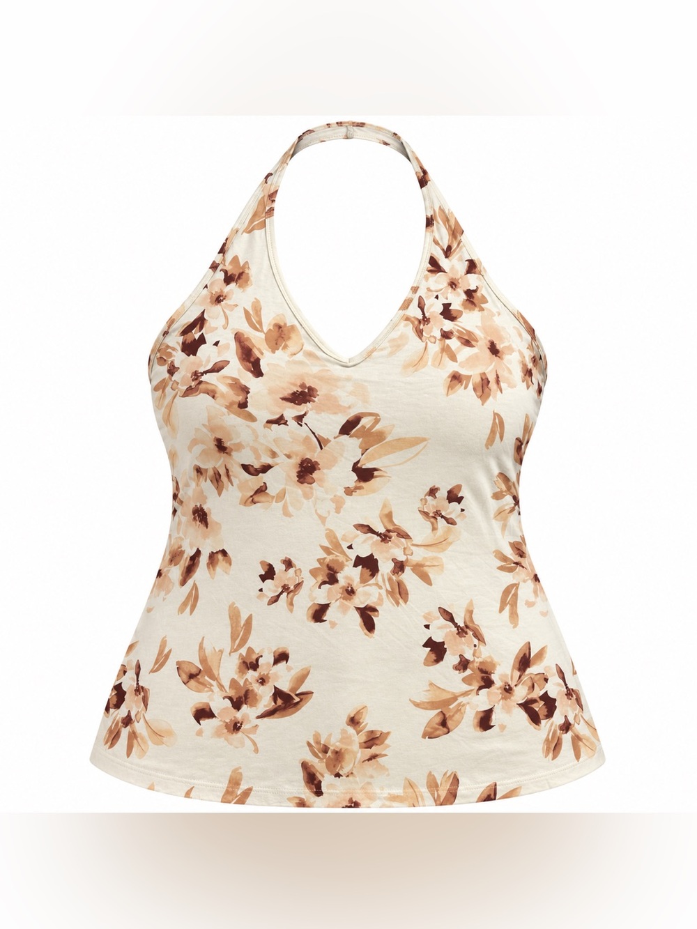 Torrid Foxy Floral Halter Top 3X 22-24 Waterfall Neutral NWT